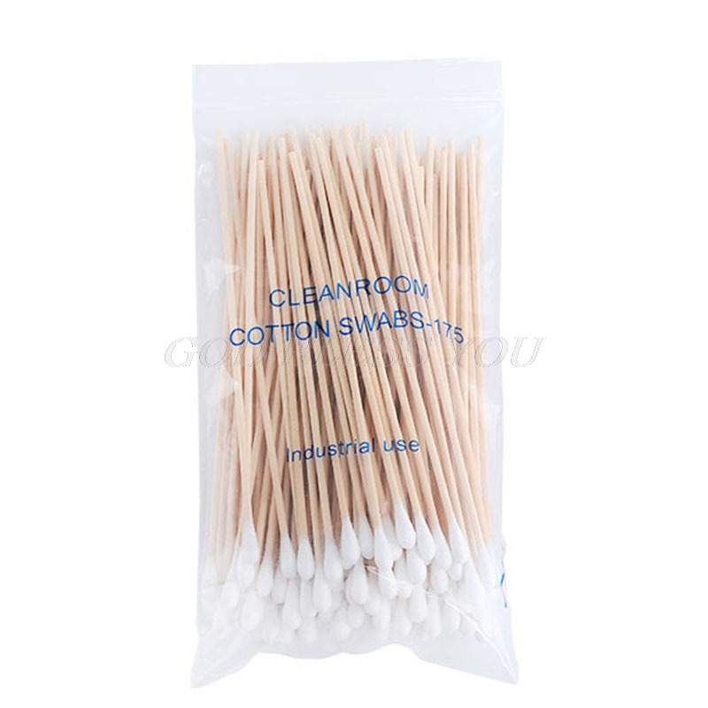 100Pcs Swabs 6&#39;&#39; Long Wood Handle Sturdy Cotton Applicator Swab Q-tip