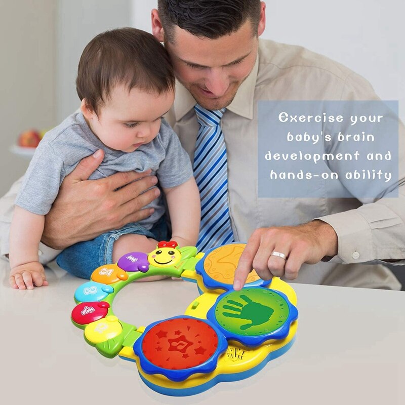 Portable Musical Drums Piano Musical Instrument Baby Toys Early Education Music/Lights/Funny Sounds Toys Toddlers