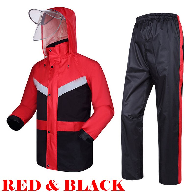Hi viz vis rain jacket and pants split raincoat with reflective strips tapes rain suit rainwear jacket &amp; pants