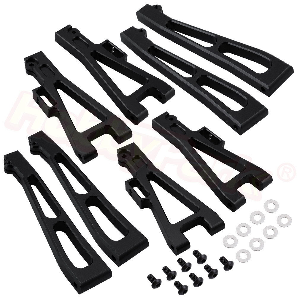 HobbyPark RC Car Suspension Arms Set - 8Pcs Aluminum Front Rear Upgrade Parts for JLB Racing CHEETAH 1/10 Monster Truck EA1001 EA1002