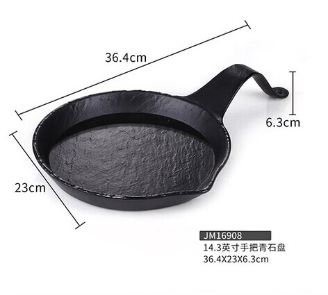 Melamine keuken party display plaat met handvat cookie dienblad zwart kleur schotel: JM16908