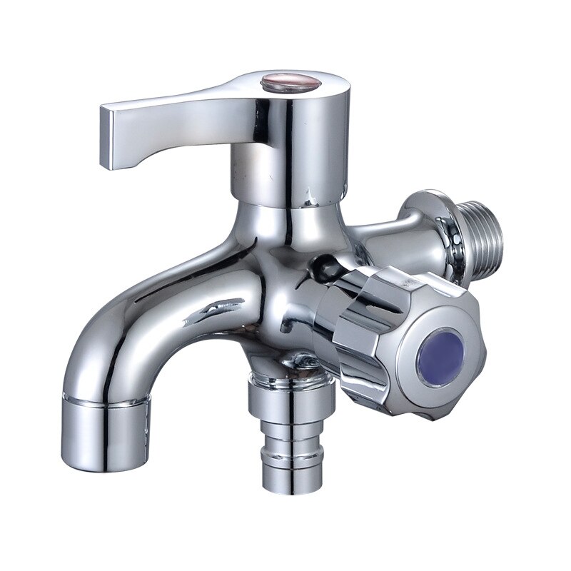 Brass Washing Machine Tap 1 in 2 out Water Faucet Wall Mount Bibcock Garden Laundry Mop Pool Tap Dual Handle Washing Machine Tap: A