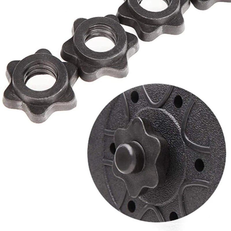 Collier de Spinlock d'haltère, écrou hexagonal de barre d'haltère, vis de collier de verrouillage de rotation antidérapante pour levage de poids barres d'haltère T4MF