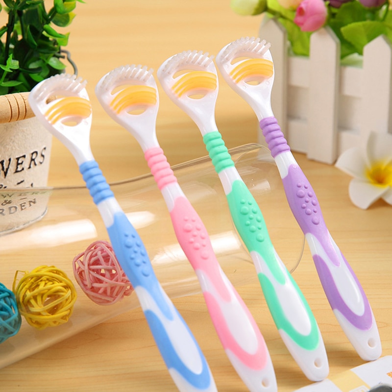 1pc Soft Brush Tongue Cleaner Scraper Oral Care Brush Mouth Tongue Cleaning Fresh Breath Maker Oral Hygiene Care Toothbrush