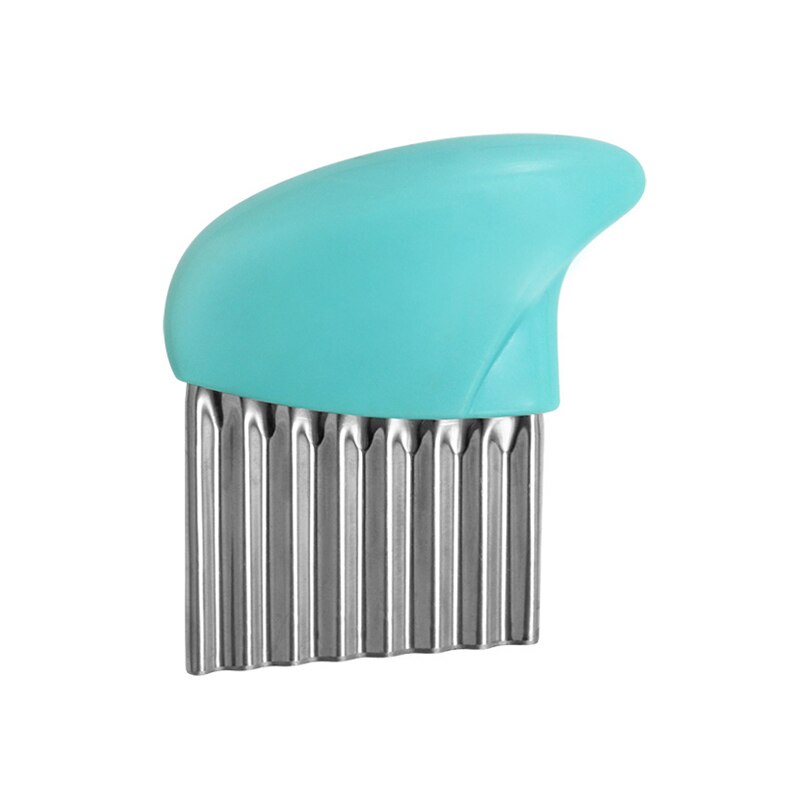 Aardappel Golvend Cutter Rvs Aardappel Slicer Franse Fry Cutter Mes Groente Cutter Shredder Snijden Gereedschap Keuken Gadgets: Blue