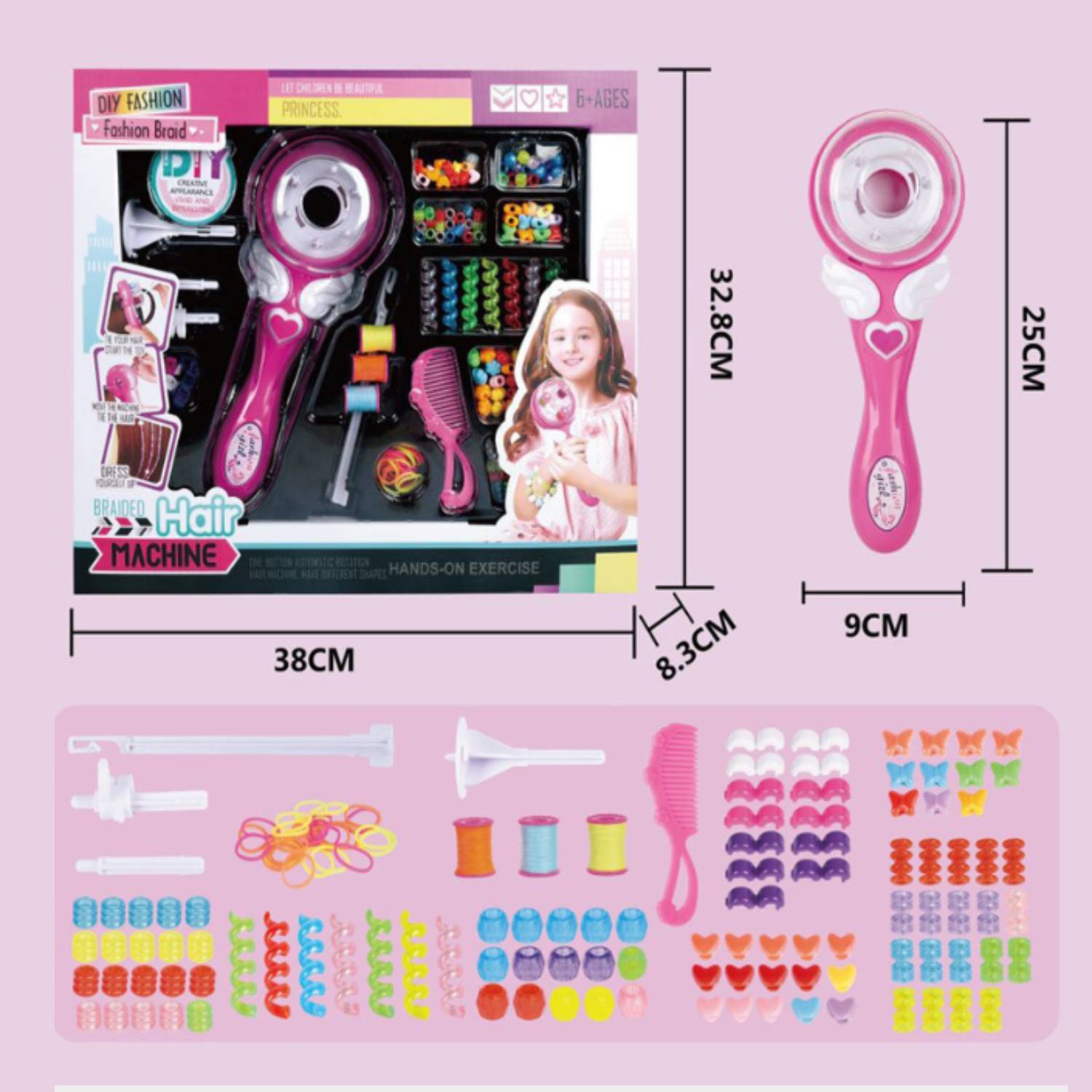 Elektrische Automatische Diy Haar Vlechten Gereedschap Kapsel Tool Twist Braider Machine Weave Roller Pretend Voor Kids Meisje Speelgoed: A