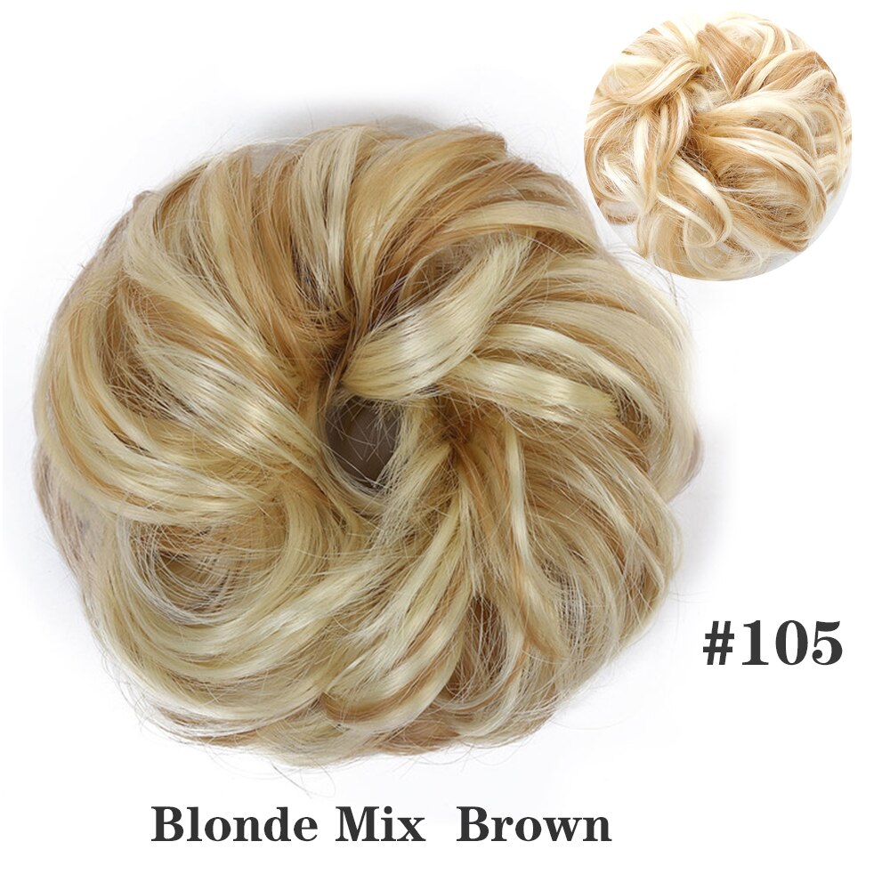 LiangMo Synthetic Hair Bun Extensions Messy Hair Scrunchies Hair Chignon Pieces for Women Hair Donut Updo Ponytail: 105