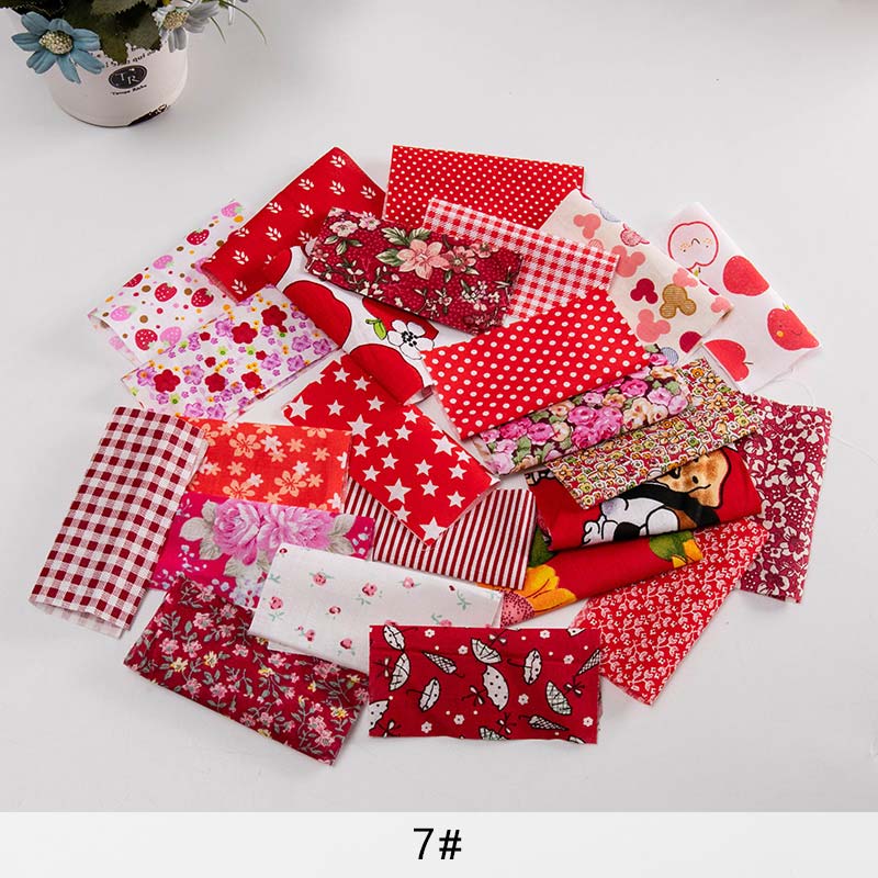25 Stuks 10*10Cm Bloemen Katoen Patchwork Stof Kerst Bedrukte Stof Voor Naaien Quilt Ambachten TJ0550: 7