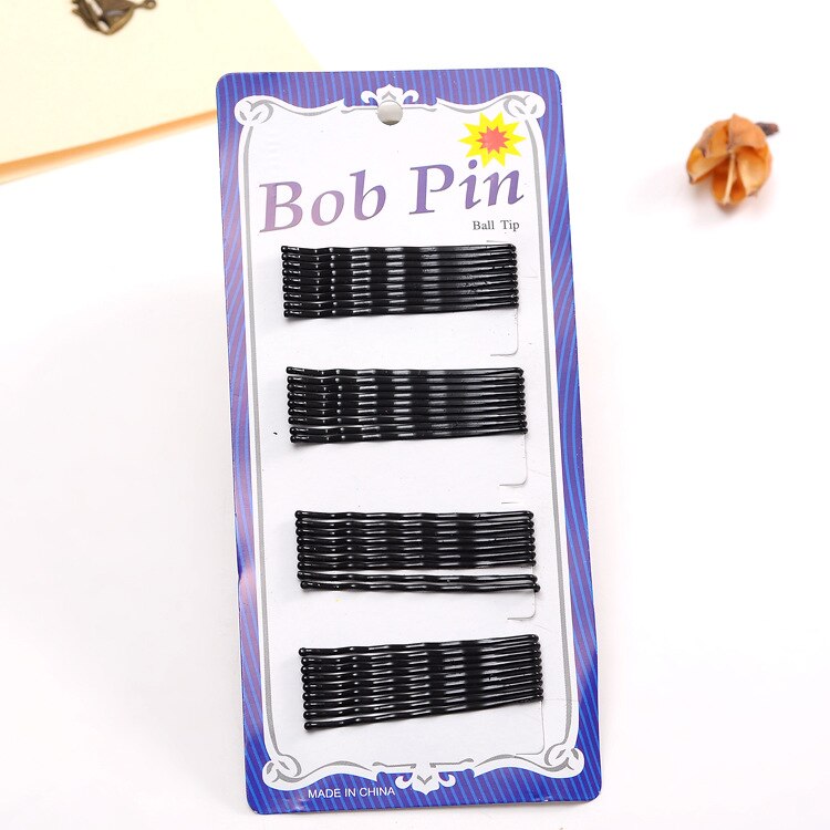 Hairpins Black Alloy Hair Clip Bobby Pin Hair Accessories Headwear Ball Tip Bob Pins hair clips for women: 6cm wavy