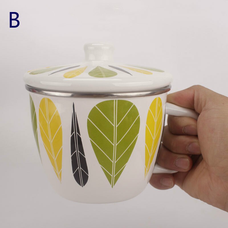 Enamel Tea Cup, enamel soymilk cup, enamel milk cup, enamel coffee cup. 12cm, 940ml thickened environmental protection cup. .: B