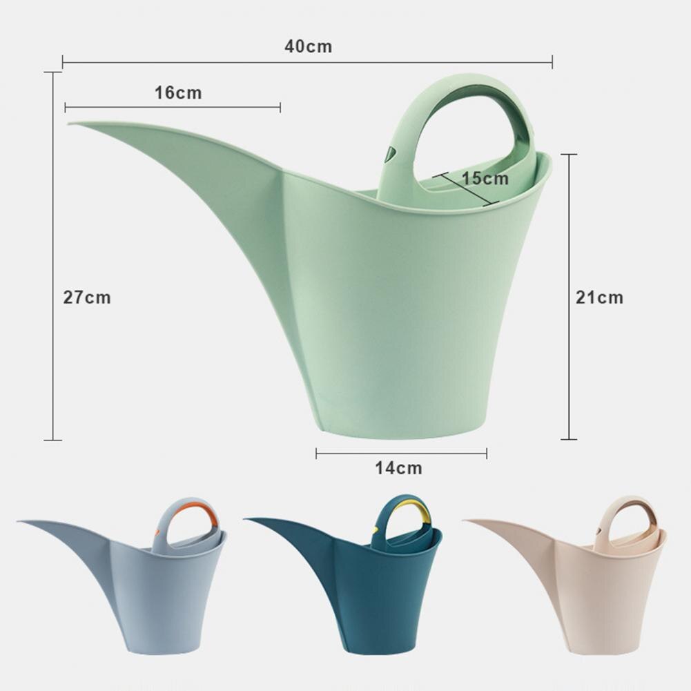 2L Watering Can Long Mouth Wear-resistant Large Capacity Flower Watering Can with Handle Garden Supplies