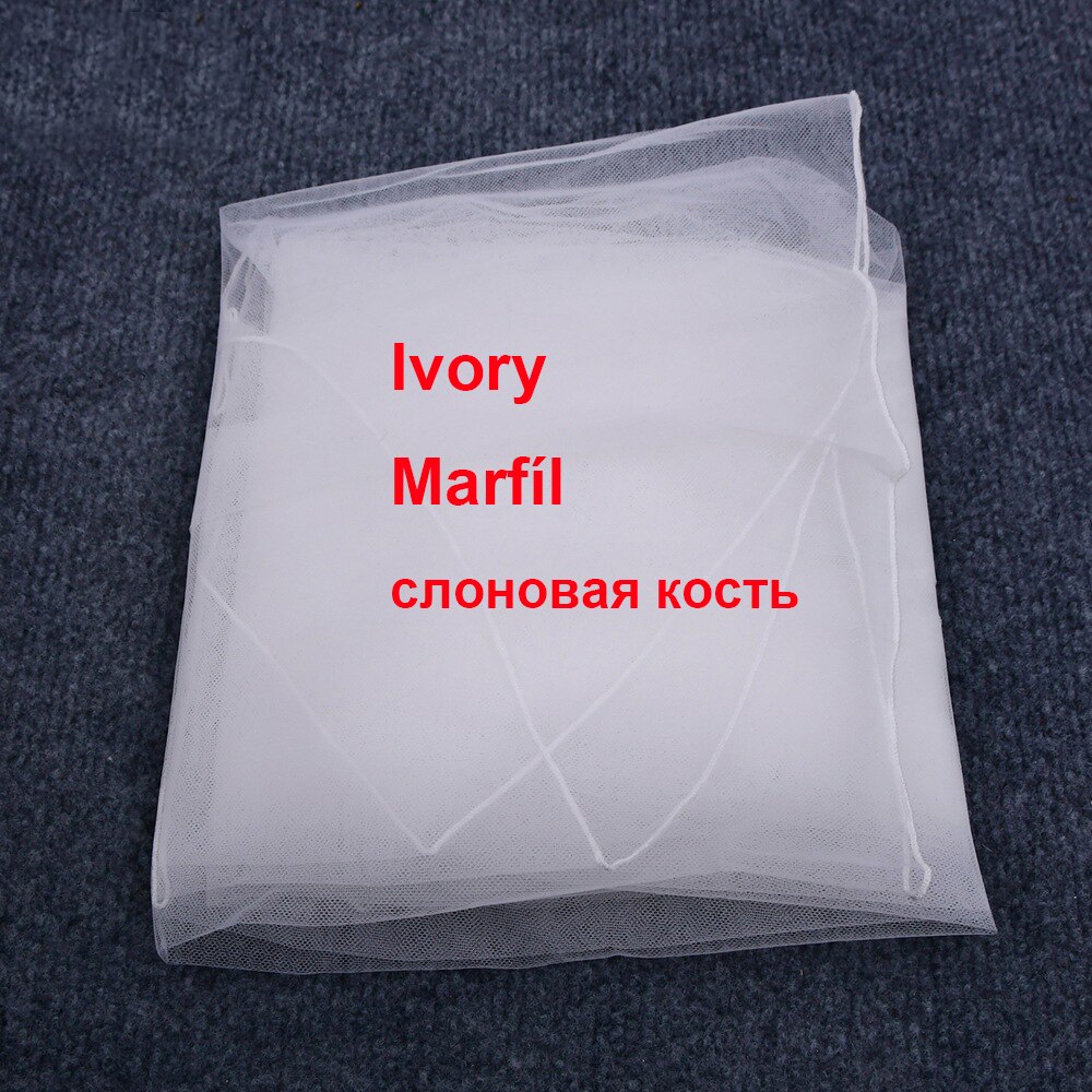 Two Layers Short Veil With Comb Simple Cut Edge Veil Soft Tulle Bridal Accesorie White Ivory Wedding Veils OV3915