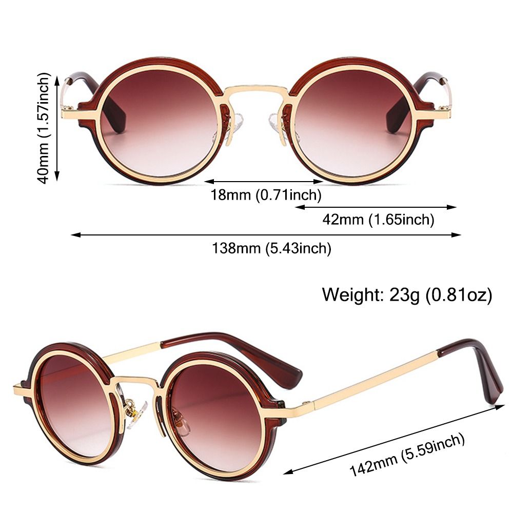 Gafas de sol de estilo Punk para hombre y mujer, lentes de sol con montura híbrida de Metal y PC, montura redonda, protección UV para tiro en la calle