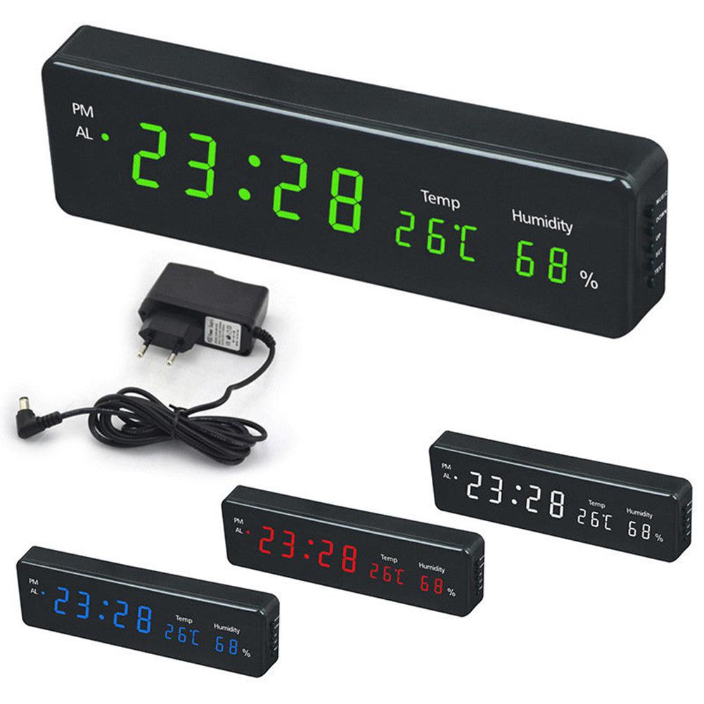 Elektronisk led digital kalenderväckarklocka med temperatur för skrivbord eller väggfäste för vardagsrummets arbetshylla