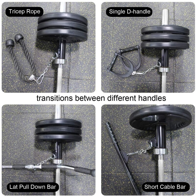 Single Eyelet Landmine Bar with Chain Deadlift Squat Workout Row T-Bar Core Strength Trainer V-Bar Handle For 2 inch Barbell Rod