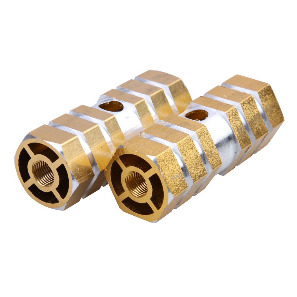 Fietsstok stunt voetsteunen pedaal voor bmx fiets 2 stuks assen aluminiumlegering antislip groef achterste voetpedaal: Geel