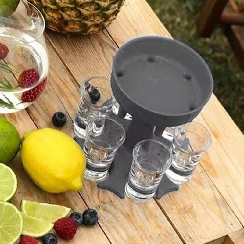 6 Shot Glass Dispenser And Holder Wine Glass Rack Beer Beverage Dispenser Shot Glasses Buddys Party Bar Accessories Tools