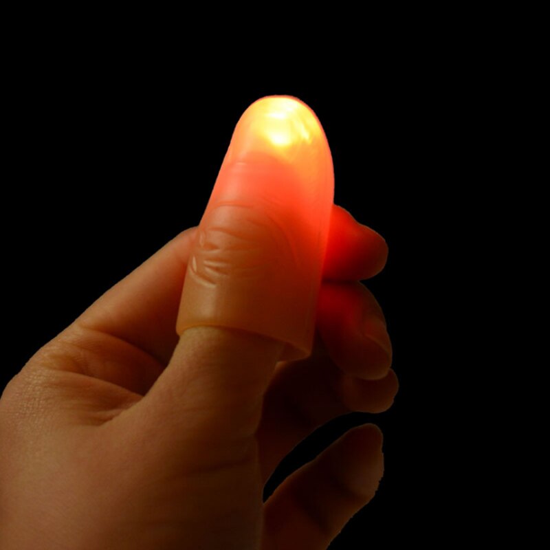 2pcs Portable LED Finger Thumbs Light Magic Props Party Bar Show Lamp Red Color