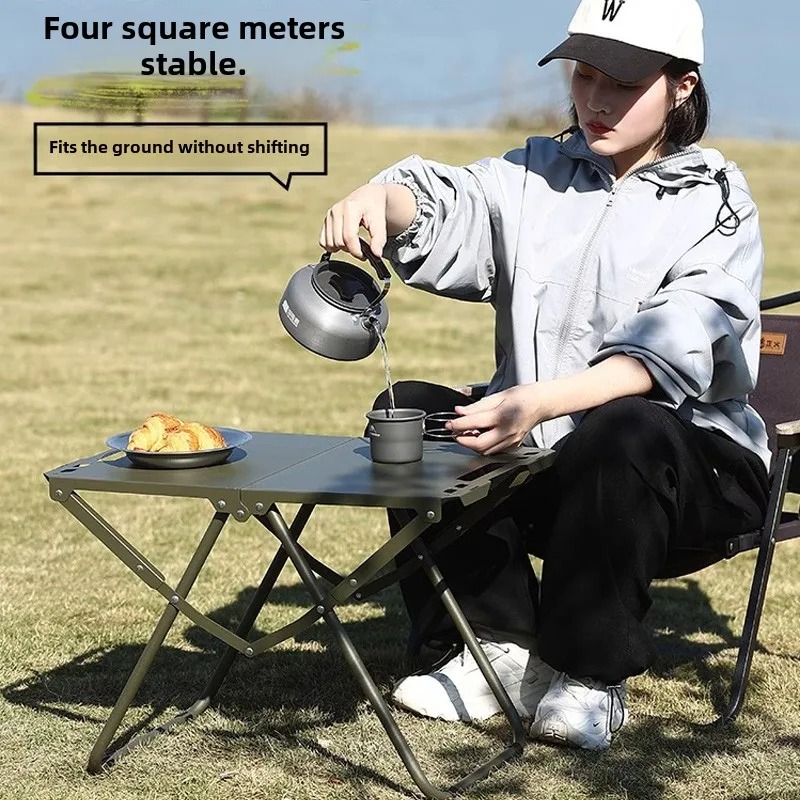Bærbare campingklapborde ultralette udendørs foldbart skrivebord strand picnicbord kantudhulning hængbare genstande udstyr