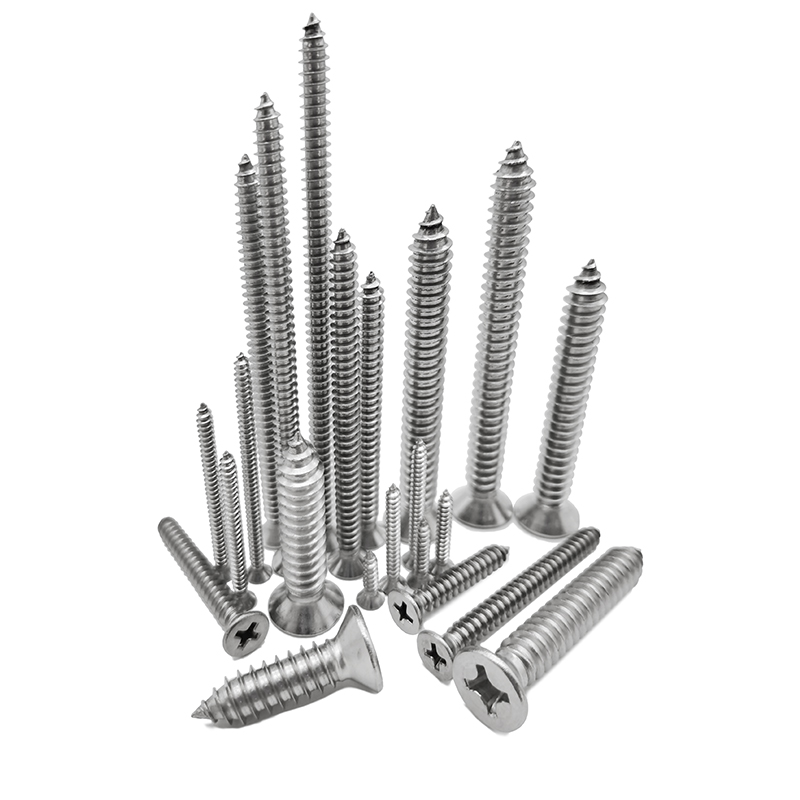 M6 304 Stainless Steel Cross Recessed Countersunk Self Tapping Screw 6mmx12 14 30 35 75 80 90 100mm Extend Countersunk Screws
