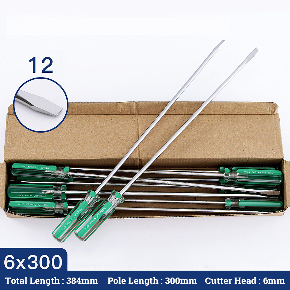 Magnetic 3mm 5mm 6mm Slotted/Phillips Screwdriver 38-300mm Long Cross Word Screw Driver Transparent Handle Car Repair Hand Tools