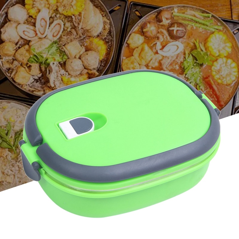 Insulated Lunch Box Food Storage Container Thermo Thermal Green: Default Title