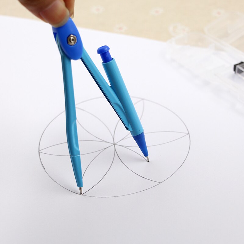 Drawing Compasses School Math Geometry Set Student Stationery with Lead Core Office School Supplies Drafting Tool