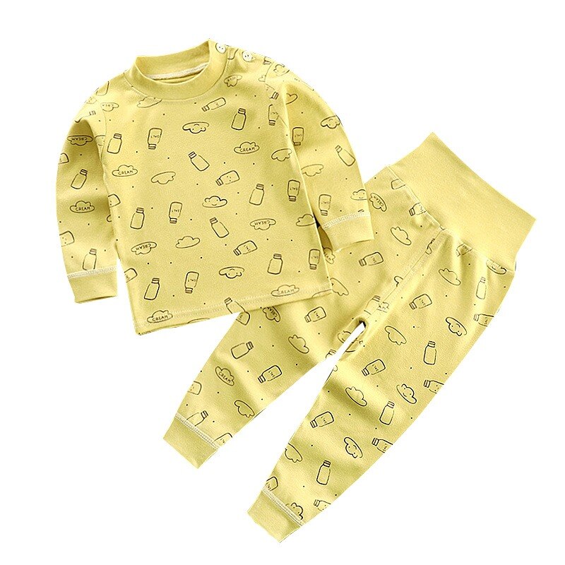 bébé vêtements enfants pyjamas ensemble filles garçons dessin animé pyjama imprimé ensemble à manches longues Blouse hauts + pantalons pyjamas