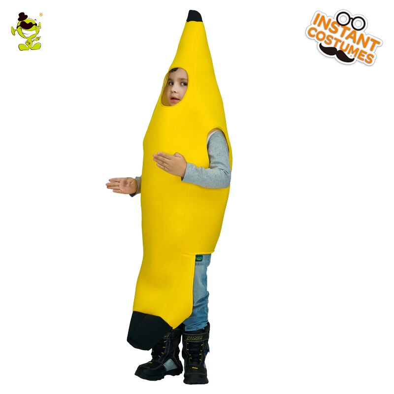 Morsomme banan kostymer søte frukter dekorasjoner jumpsuit show i halloween karneval rollespill fest for unisex barn