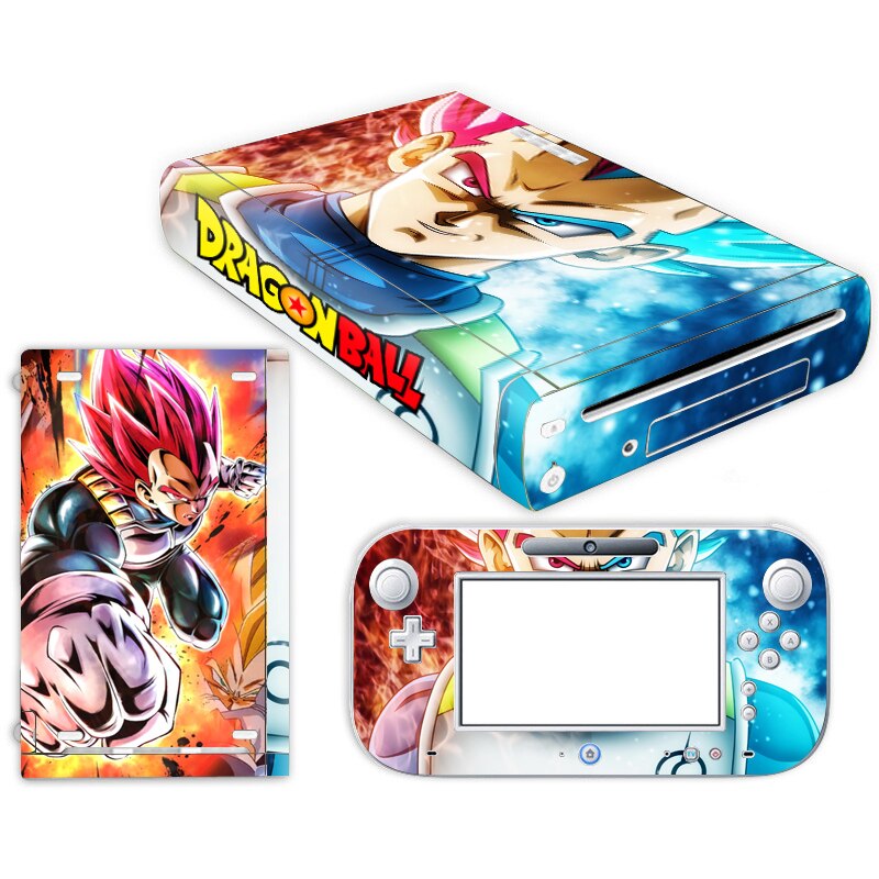 Pegatina de piel de Super Dragon Ball Z Goku para Nintendo Wii U funda de consola con controles remotos para Nintend wii u etiqueta engomada