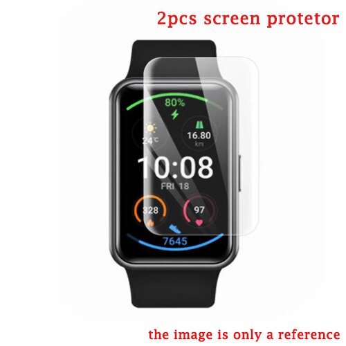 Polsband Voor Huawei Horloge Fit TIA-B09 Model Smart Horloge Accessoires Armband Strap Voor Huawei Fit Lus Verstelbare Polsband: screen film 2pcs