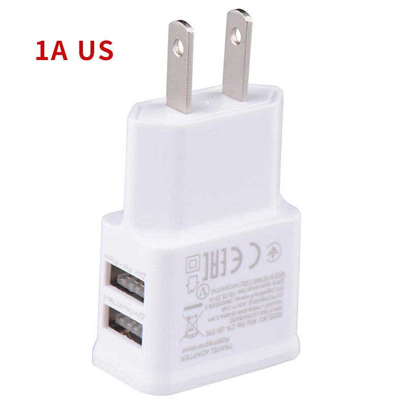 Cross-Border 1A 2A 2usb Mobile Phone Charger Android Smart Travel Charger European and American Regulations Charging P: 1A Us White