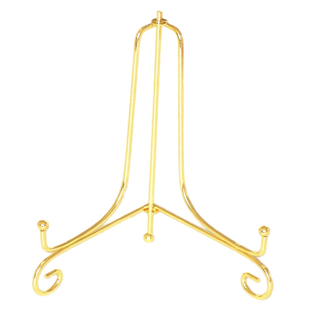 4 -12inch Gold Iron Stand Easel Art Display Stand Bowl Plate Display Rack Dish Holder Rack, Kitchen Storage Easel Stand