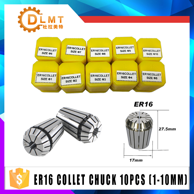 ER16Spring Collet 10PCS C20 ER16 Collet Chuck Motor Shaft Extension Rod Spindle Collet Lathe Tools Holder Inner 5MM 6MM 8MM 10MM