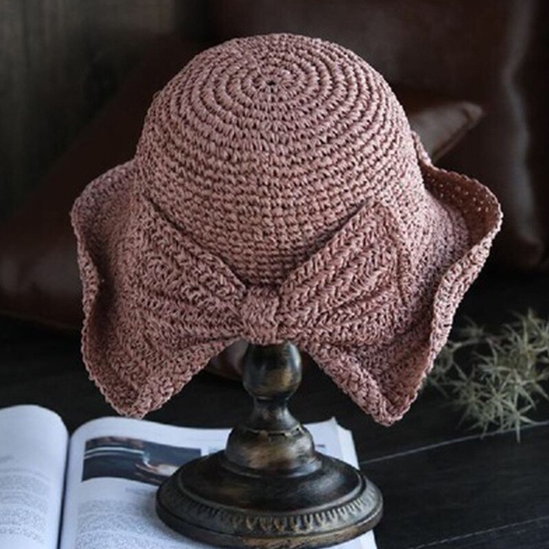 Zonnehoed Vrouwelijke Zomer Zonnehoed Grote Rand Strooien Hoed Dames Outdoor Bescherming Zonnehoed Bassin Hoed Boog Hoed Visser zomer En Herfst: Purple