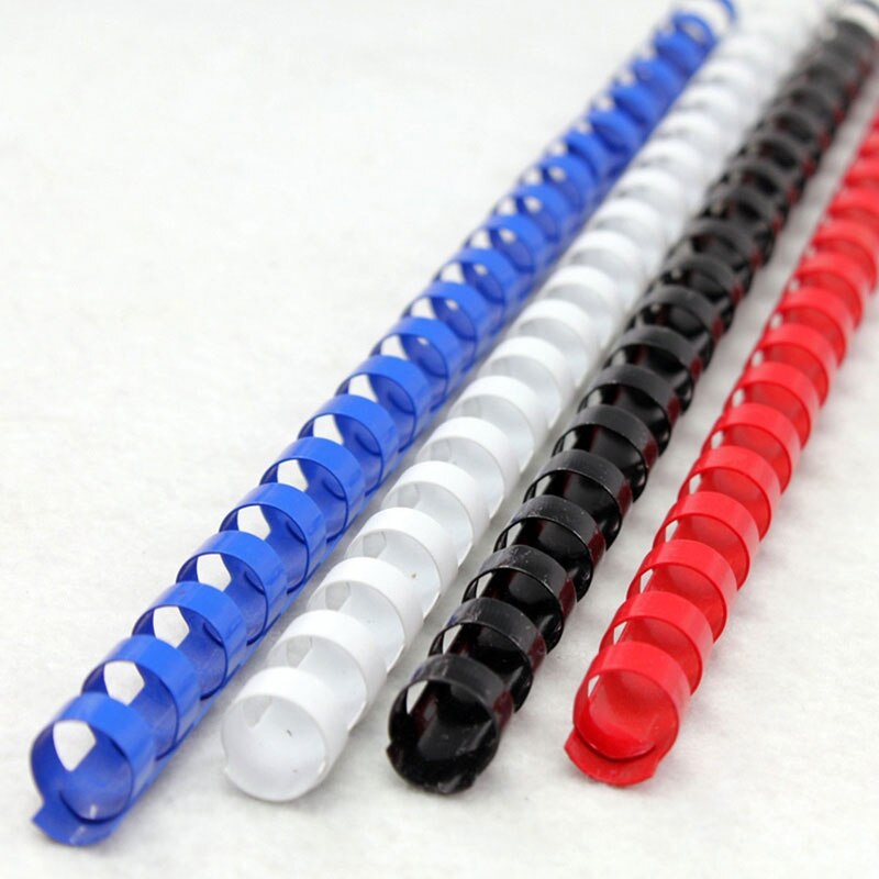 90PCS/BOX PVC Coil Aprons 21 Holes 20-80 Sheets Plastic Rings For A4 File Documents Tender Supplies Comb Binding Machine Accesso