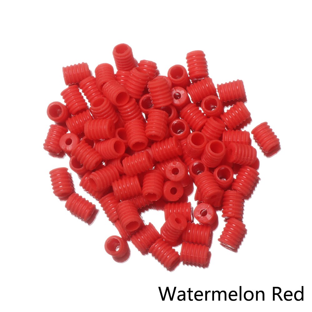 100 Pcs Silicone Flat Spiral Buckle Adjustable Bead Anti-slip Mask Buckle Elastic Band Cap Stopper Ear Cord Drawstring Button: watermelon red