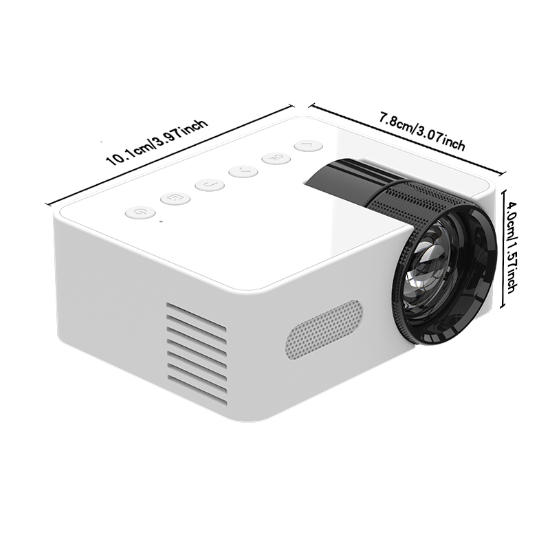 YT100 Entertainment Projector Multimedia Video Home Theater Outdoor Entertainment can be charged with a mobile power supply: WHITE