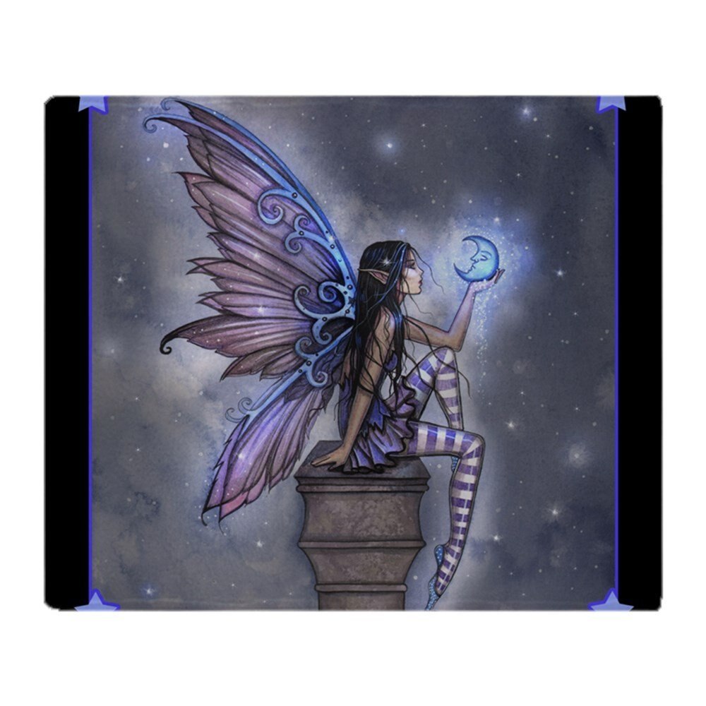 Little Blue Moon Fairy Fantasy Art Zachte Fleece Gooien Deken Deken Fleece Deken Sofa/Bed/Vliegtuig Reizen Plaids beddengoed Handdoek