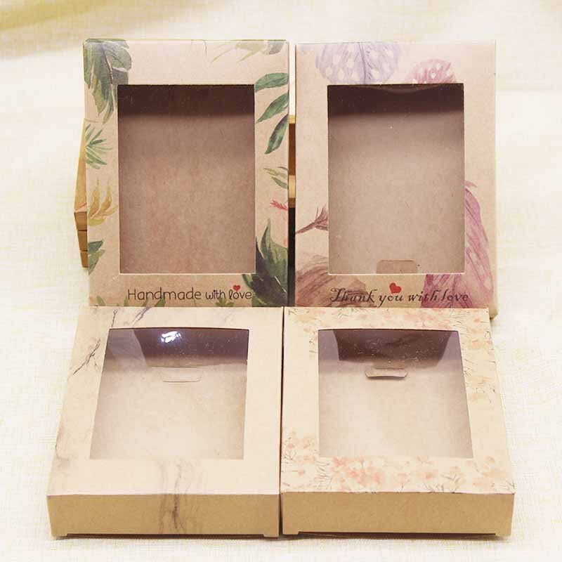 10 Uds papel para manualidades DIY de almacenamiento de caja de de Navidad con ventana dulces en caja de cajas gracias en casa proveedores caja