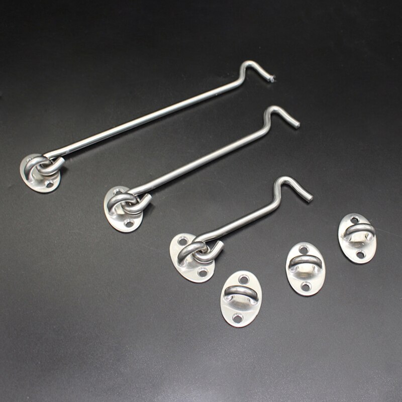 Door Bolt Stainless Steel Window Sliding Door Latch Cabin Hook And Eye Latch Lock Shed Gate Door Catch Silent Holder