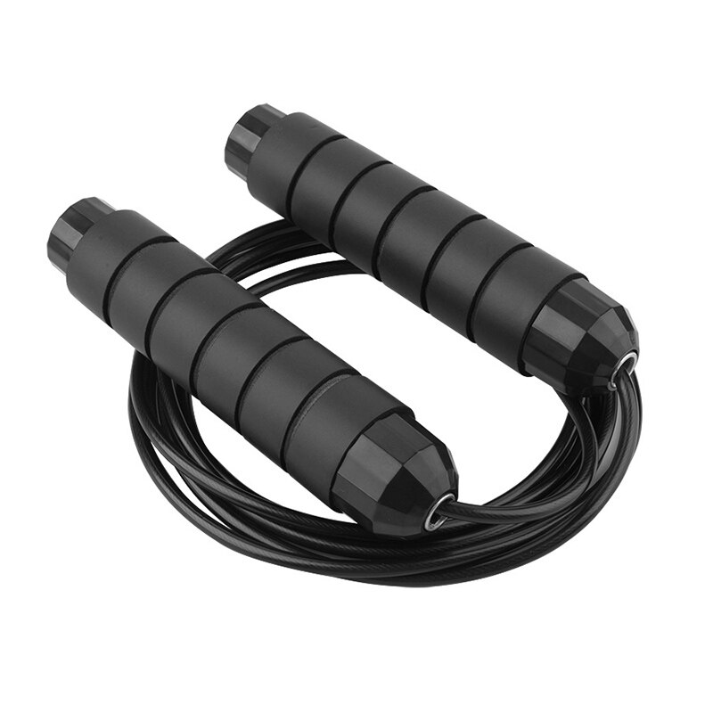 Heavy Weighted Jump Rope Solid PVC Tool Sweat-proof for Boxing Training Fitness C44: black