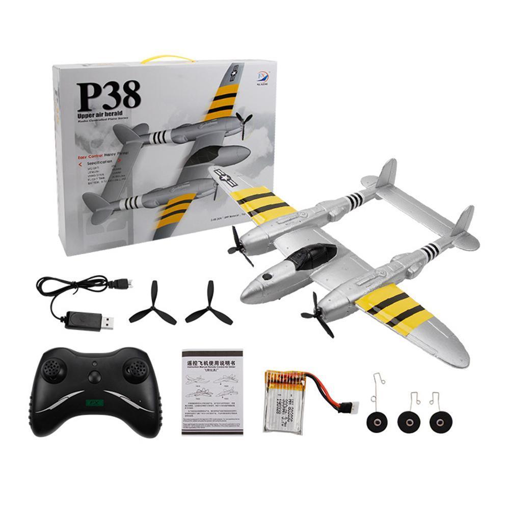 P38 RC samolot 2.4ghz 2ch Rc pilot zdalnego sterowania samolot zabawki samolot odkryty Model chłopcy dla dzieci działka B0Y7