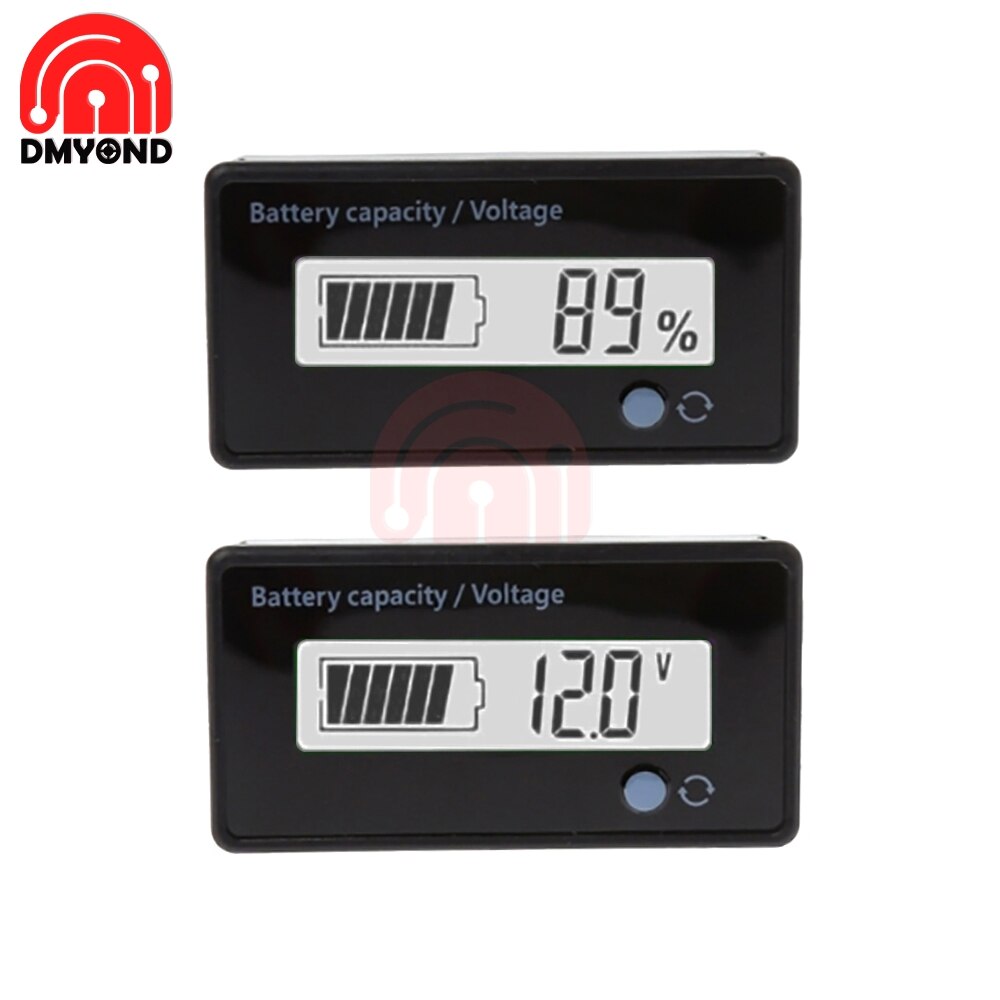 Dc 7v-100v 6v-73v litiumblysyra batterikapacitetsindikator makt display mätare led digital voltmeter spänningstester mätare: 7-100v vita