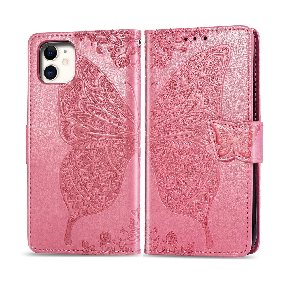 Flip Gleitschutz Flip Abdeckung Für iPhone11 Schutz Aufdruck Karte Abdeckung Handy Holster TPU + PU material + business: pink 11 pro max