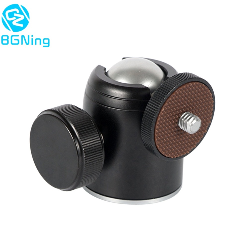 CNC Del Metallo Da 360 Gradi Mini Treppiede Testa Giunto Cardanico Monopiede per Mirrorless Digitale Della Macchina Fotografica Testa A Sfera Del Basamento Adattatore 1/4 Filetto di Vite montaggio