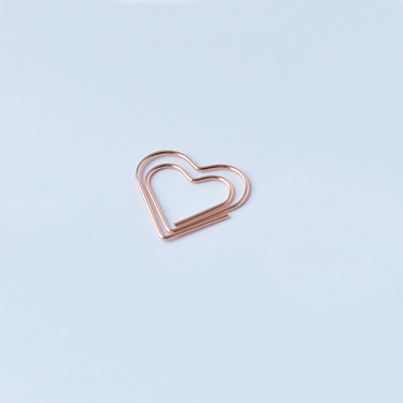 100pcs Heart Paper Clips Gold Love Heart Shaped Small Paper Clips Rose Gold Cute Metal Journaling Paper Clamps Paperclips: Yellow