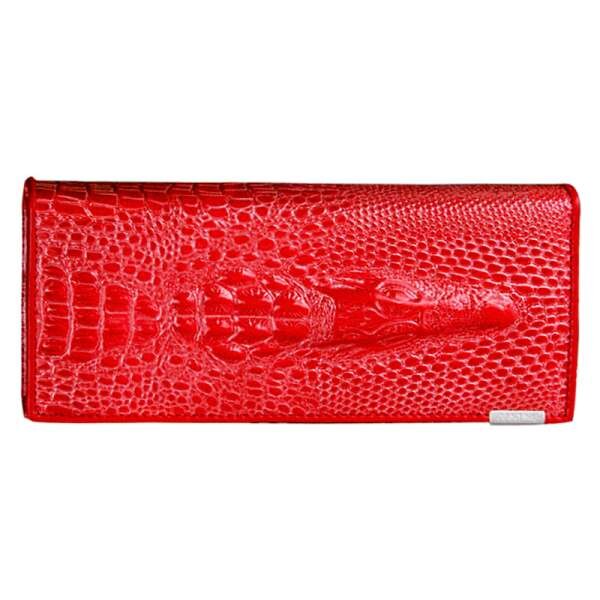 Genuine Leather 3D Embossing Alligator Ladies Crocodile Long Clutch Wallets Women Wallet Female Coin Purses Holders Brand: Red