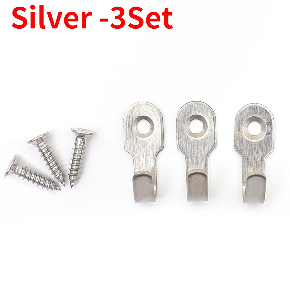 Juego de 20/1 Mini gancho en forma de J con tornillo, artículos de acero inoxidable, estante para llaves, ganchos de perforación de pared, accesorios de cocina, accesorios de baño: Multicolor