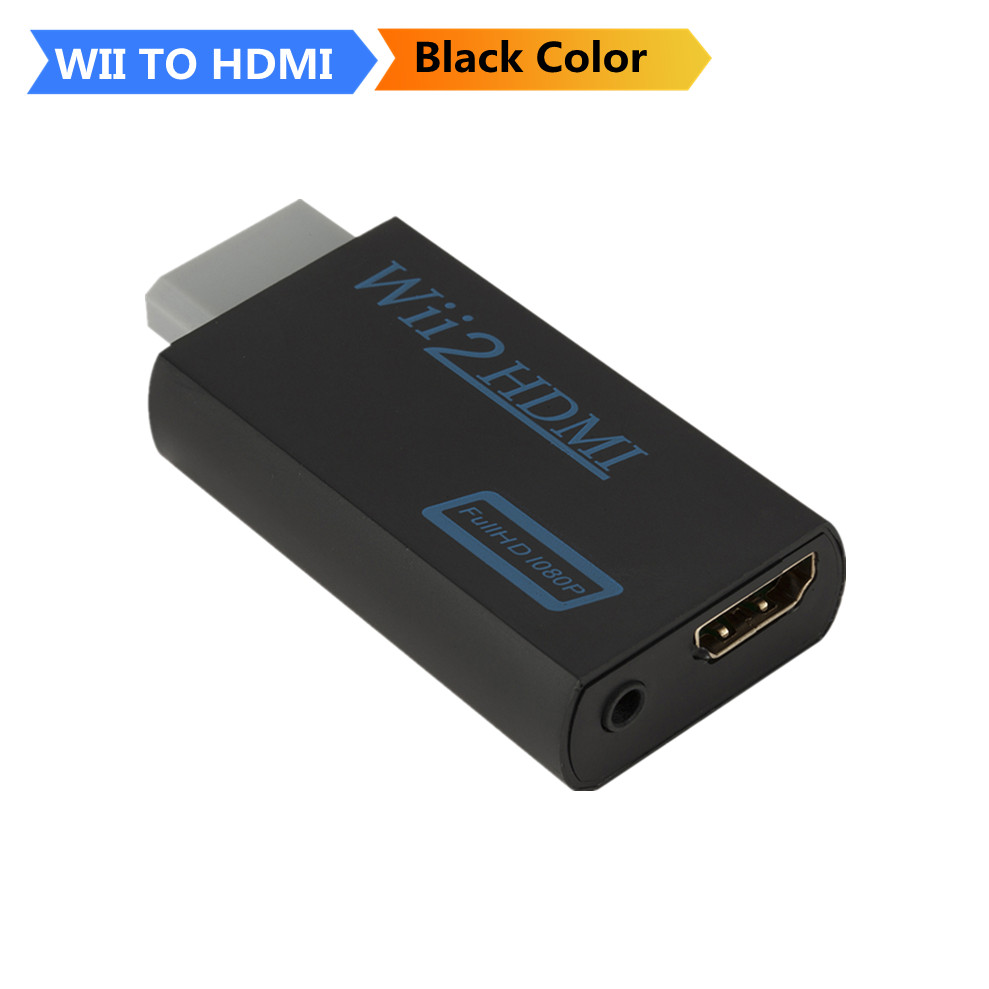 Voor Wii Naar Hdmi Adapter Converter Stick Tv Audio Kabel 1080P Hd Wii Naar Hdmi Video Converter Fit Wii game Console Ingang WII2HD-MI: Black Color